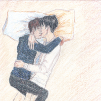 Wu Xie cuddling with Xiaoge